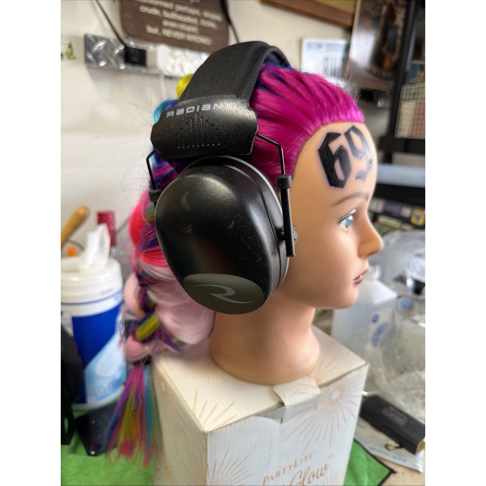 Radians Safety Earmuffs Hearing Protection Adjustable Black